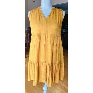Free People Sm Luna Tunic Top Goldenrod Yellow Boho Festival Babydoll Mini Dress